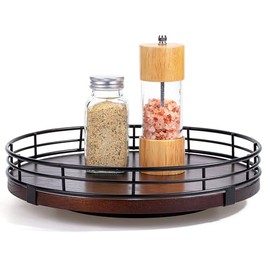 Bamboo Land- Lazy Susan Turntable Organizer for Cabinet, Round Wooden Lazy Susan Organization and Storage for Dining Table, Round Table for Kitchen