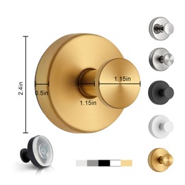 Suction Cup Hooks for Hanging, Shower Hooks, Bathroom Shower for looafh for Glass Windows, Mirror, Tile, Adhesive Towel for Hanging Bath Ball, Robe, Towel(Golden,2Pack)