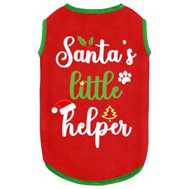 Christmas Dog Shirt - Soft Cotton, Stretchy, Lightweight Sleeveless Vest for Small to Large Dogs & Cats