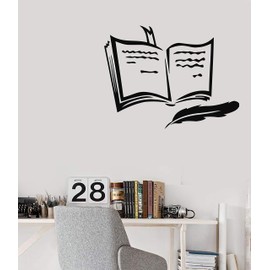 Wall Sticker Vinyl Decal Book Pen Poetry Prose Training Bookmark (n290) (XL 45 in W x 64 in H)