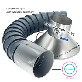 6'' Articulated Hose 3ft Long Air Extractor Flexible Duct Collector Arm with Hood for Laboratory Laser Engraver Soldering Fume Welding Marking Round Nozzle Smoke Remove Pipe