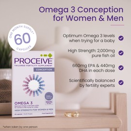Proceive® Men Fertility Supplement for Conception - Vitamins & Minerals for Men Trying to Conceive - Selenium, Zinc, Co Q10, Vitamin D - 60 Capsules (1 Month Supply) - Vegan