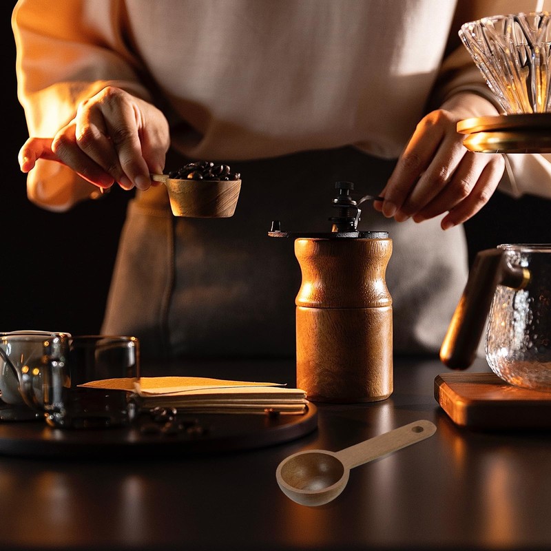 sourcing map 4pcs Coffee Spoons, 10ml Wooden Table Spoons Tea