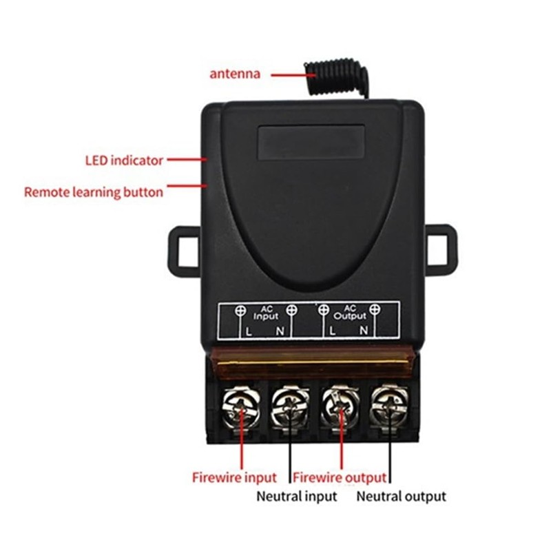 Snblzhef AC 220V 30A 433MHz 1CH Wireless Remote Control Switch