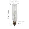 Creative Hobbies 25W T6 Tubular Bulbs, 120V, E12 Candelabra Base,