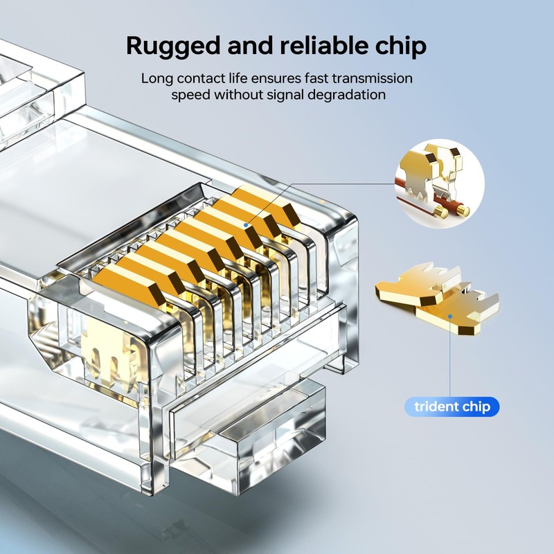 Cat6 Connector RJ45 Connectors 100pcs UTP 8P8C RJ45 2 Pieces