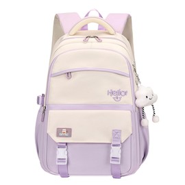 Y2K Aesthetic Backpack for Women Kawaii Preppy Travel Laptop Backpacks for College Cute Large Waterproof Daypack (Purple)