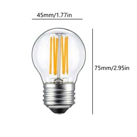 Dimmable G45 Vintage Edison LED Bulbs, E26 Base, 6W (60W Equivalent) 2700K Warm White, 900LM, Clear Glass Filament Globe Bulb for Antique Pendant Lights & Home Decor,6 Pack
