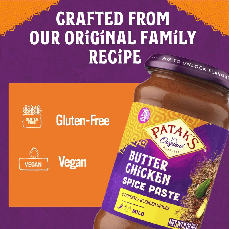 Patak’s Butter Chicken Spice Paste - Mild Indian Curry Paste