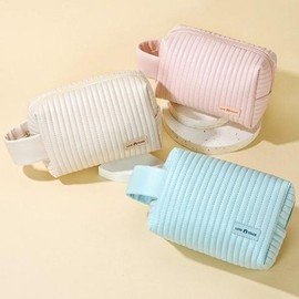 Quilted/Line/Makeup Pouch/Cosmetics/Clear Up/Bag/Pouches/Bag