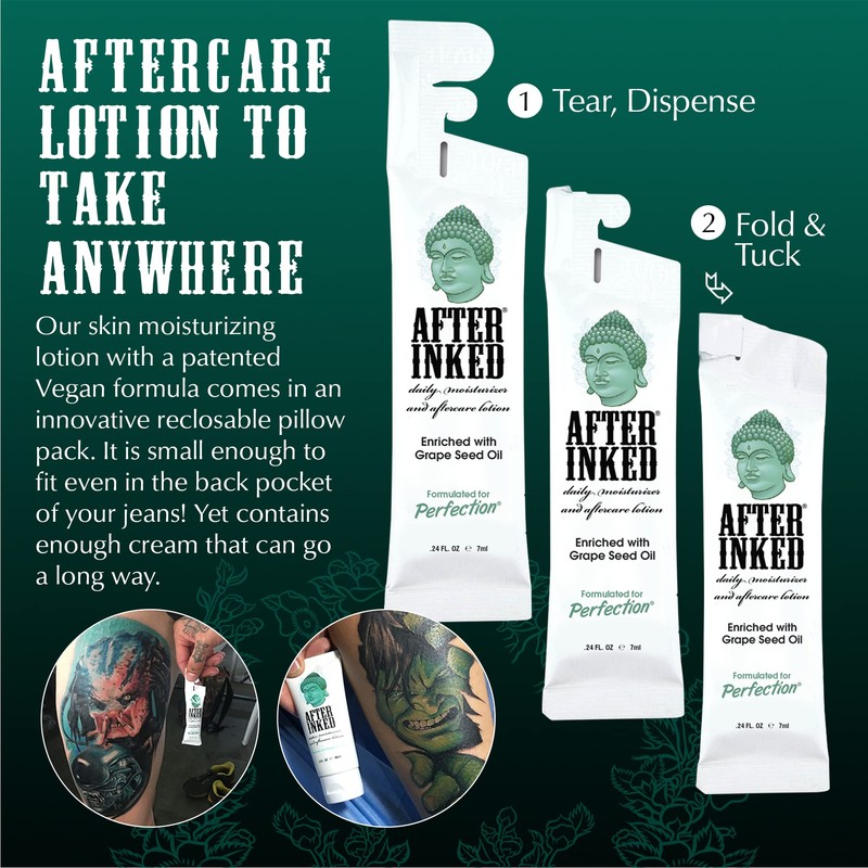 Vegan Tattoo Aftercare Lotion by After Inked. Best for new