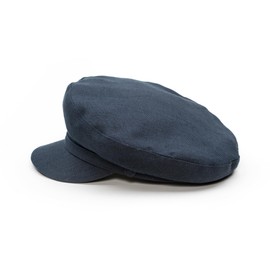 Sterkowski Model Pireus | 100% Linen Breton Cap for Men and Women | Boating Greek Fisherman Nautical Sailor Hat Seafarer Vintage Sun Protection Casual Summer Breathable Fashion Yachting Navy Blue 59