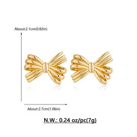 HolidayQbee Gold Bow Earrings Bow Earrings For Women Bow Jewelry Bow Gold Earrings Gold Bow Dangle Earrings Fashion Bow Earings Jewelry Gift