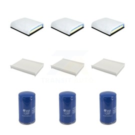 PUR 3x Air + 3x Cabin + 3x Engine Oil Filter (9 Total) Kit Replacement For Ford F-350 Super Duty F-250 F-450 F-550 With O.E. Part Number LC349601BC Square 6.7L KFM-105108