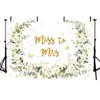 MEHOFOND 7x5ft Miss To Mrs Backdrop White Rose Floral Gold