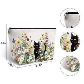 EoffIvan Cat Makeup Bag Cat Gifts For Women Cosmetic Bags Zipper Travel Makeup Gifts For Pet Lovers Coworker Boss Friends Cats Themed Gift For Owner Birthday Christmas