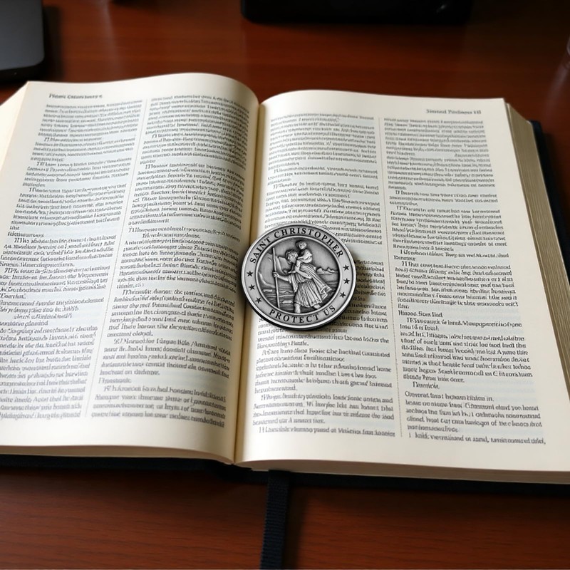St Christopher Medal for Car 2 Pack, Metal Saint Christopher