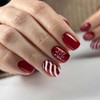 Christmas Fake Nails Short Square Press on Nails Snowflake with