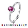 Stacking July Birthstone Ring for Women: S925 Sterling Silver Rose
