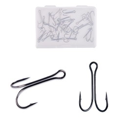 Double Hooks Fishing Lure Replacement Fishing Hooks Lure Hooks Fishing Hooks Bass Sea Bass Chinu High Strength 30pcs 6#