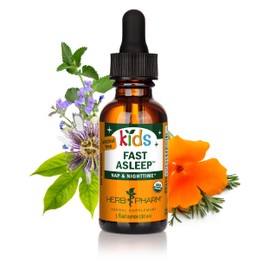 Kids Fast Asleep – Tasty, Organic, Alcohol-Free Kids Sleep Support Herbal Extract With Lemon Balm, California Poppy & Passionflower, Soothes Nap & Nighttime Transitions, Vegan, 1 Oz