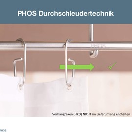 HKD Curtain Hooks (Pack of 5) Made of Stainless Steel, Suitable for PHOS Shower Curtain Rods, Spin Hooks, Curtain Hooks, Curtain Rings, Eyelets, Stainless Steel Hooks, Curtain Hooks, Shower Rings