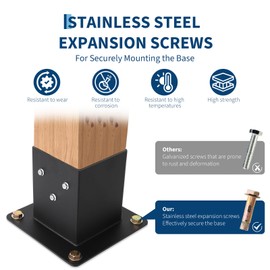 Pergola Brackets Kit,4''x4'' Heavy Duty Carbon Steel Gazebo Kit 3-Way for Lumber,DIY Metal Gazebo, Garden & Pergola Frames(12PCS)