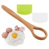 13-Inch Wooden Danish Dough Whisk, Traditional Dutch Whisk with Scraper