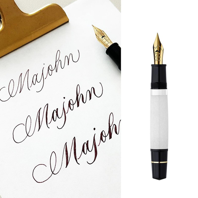 erofa Majohn P139 - Penna stilografica a stantuffo, pennino flessibile,