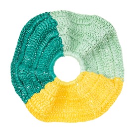 OSOPLAY Handmade Raffia Hair Scrunchie for Women Eco-Friendly Lightweight Woven Bun Holder Soft & Natural Hair Tie (Fresh3)