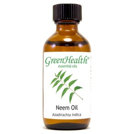 Neem Essential Oil – 2 fl oz (59 ml) Glass Bottle w/Cap – 100% Pure Essential Oil – GreenHealth