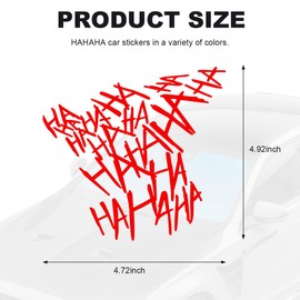 SHMZK Hahaha Car Stickers, Waterproof Reflective Hahaha Laughing Car Bumper Motorcycle Helmet Decal, Funny Decoration Stickers for Vehicle Body Window Laptop, Car Accessories (Red)