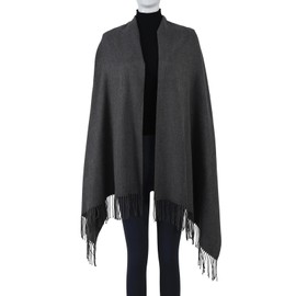 TUSHUSTY Pashmina Feel Shawls Wraps Solid Scarf for Women Soft Silky Warm Men Scarves Hijab Dark Gray