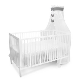 Amilian Baldachin für Babybett Chiffon Baldachin Kinderzimmer Himmel Betthimmel für Baby Zimmer Stubenwagen Babywiege Kinderbett Kinderzimmer Deko Bettvorhang - Chiffonhimmel