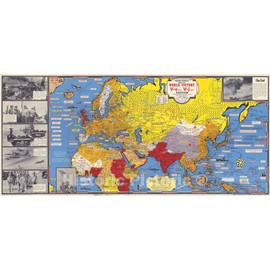 Historic Map - Dated Events Map of World War II Victory, 1945 - Vintage Wall Art - 24in x 11in