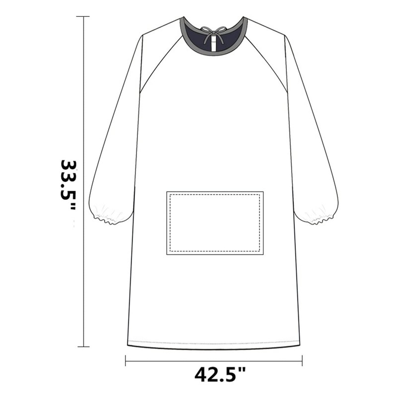 NAN Wind Women Kitchen Apron with Big Pockets,Long Sleeves Waterproof