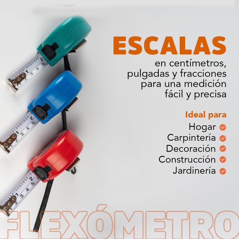 Flexometro 5 metros | Cinta Metrica de 1" - Herramientas