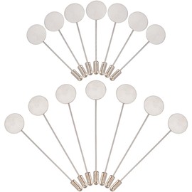 SUNNYCLUE 1 Box 60Pcs Flat Brooch Stick Pin Round Tray Lapel Pin Bulk Brass Safety Brooch Findings Hat Pin Scarf Silver Brooch Pins Needle for Crafts Suit Tie Hat Scarf DIY jewellery Making Accessorie