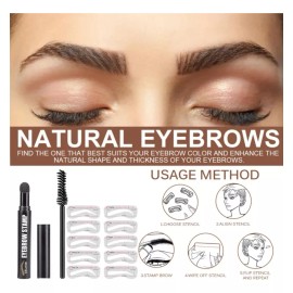 K&H Set Sello Ceja Kit De Modelador Plantillas Maquillaje