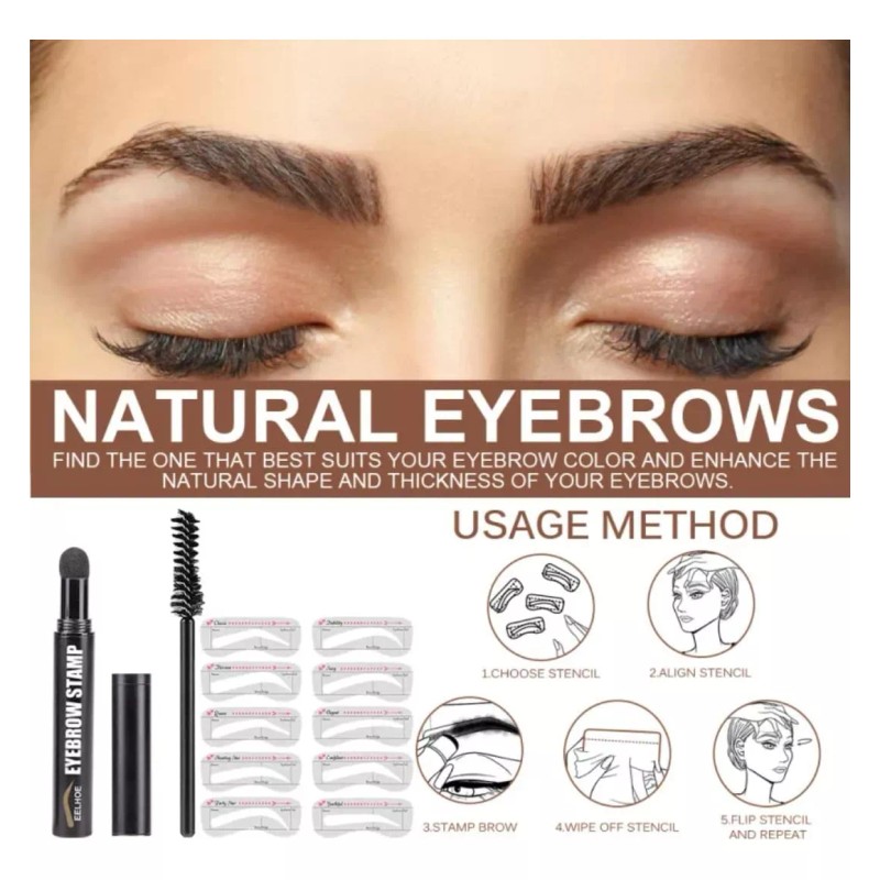 K&H Set Sello Ceja Kit De Modelador Plantillas Maquillaje