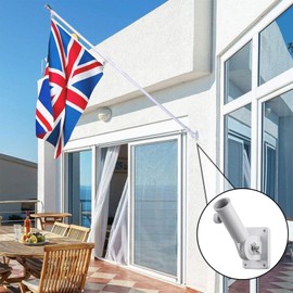 SVUPUE Flag Pole Holder Adjustable, Flag Pole Holder, Multi-Position Flag Pole Holder, Flag Holder Bracket, Bracket Adjustable Flagpole, with Hardwares, Adjustable Flagpole for Flag Decoration, White