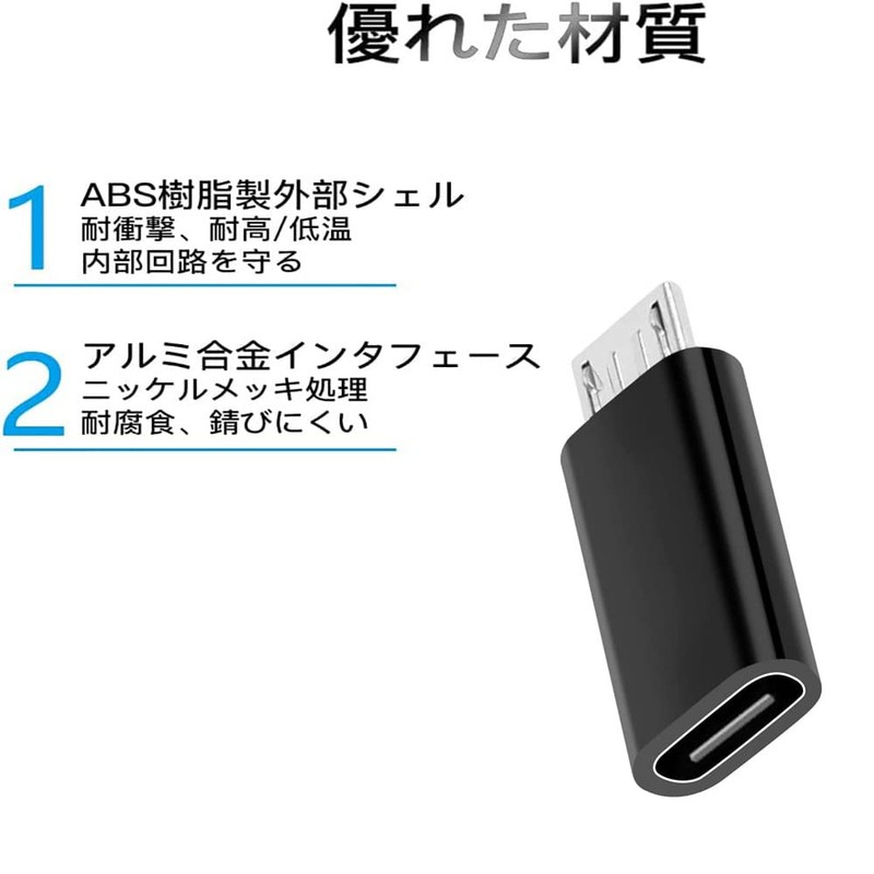 Type C to Micro USB Adapter, Fast Charge/Data Transfer/56K Resist,