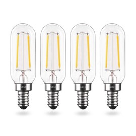 T8 Dimmable 2W LED Candelabra Light Bulb, Soft White 3000K, E12 Small Base,AIELIT 25-Watt Equivalent Tube Clear Edison Filament Bulb for Chandeliers Beside Table Floor Lamp Front Porch Light, 4-Pack