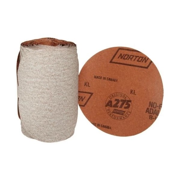 Norton A275OP 31456 Sanding Disc Roll, 5", P320 Grit, PSA,