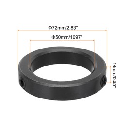 sourcing map Shaft Collar 2 Inch Bore Carbon Steel Set Screw Style Clamping Collars Black 2 Pcs