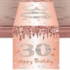 Table Runner 30th Birthday Woman Rose Gold Happy 30th Birthday