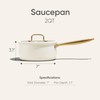 CAROTE 2Qt Stainless Steel Saucepan, Non-Toxic Cookware with Lids,Outer Ceramic