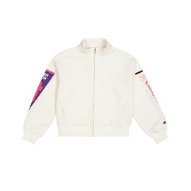Champion Legacy Graphic Shop G (405024) - Ultra-Light Soft Compact Powerblend Fleece Full-Zip Felpa, Marshmallow (STR), 5-6 Anni Bambine e Ragazze FW24