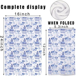 MYSOMY Chinoiserie Pagoda Kitchen Towel Chinoiserie Pagoda Gifts Chinoiserie Kitchen Decor (blue tower UK)
