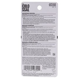 Maybelline Volum' Express The Colossal Waterproof Mascara, Volumizing, Thickening, Clump-Free Make Up Formula, Classic Black, 1 Count